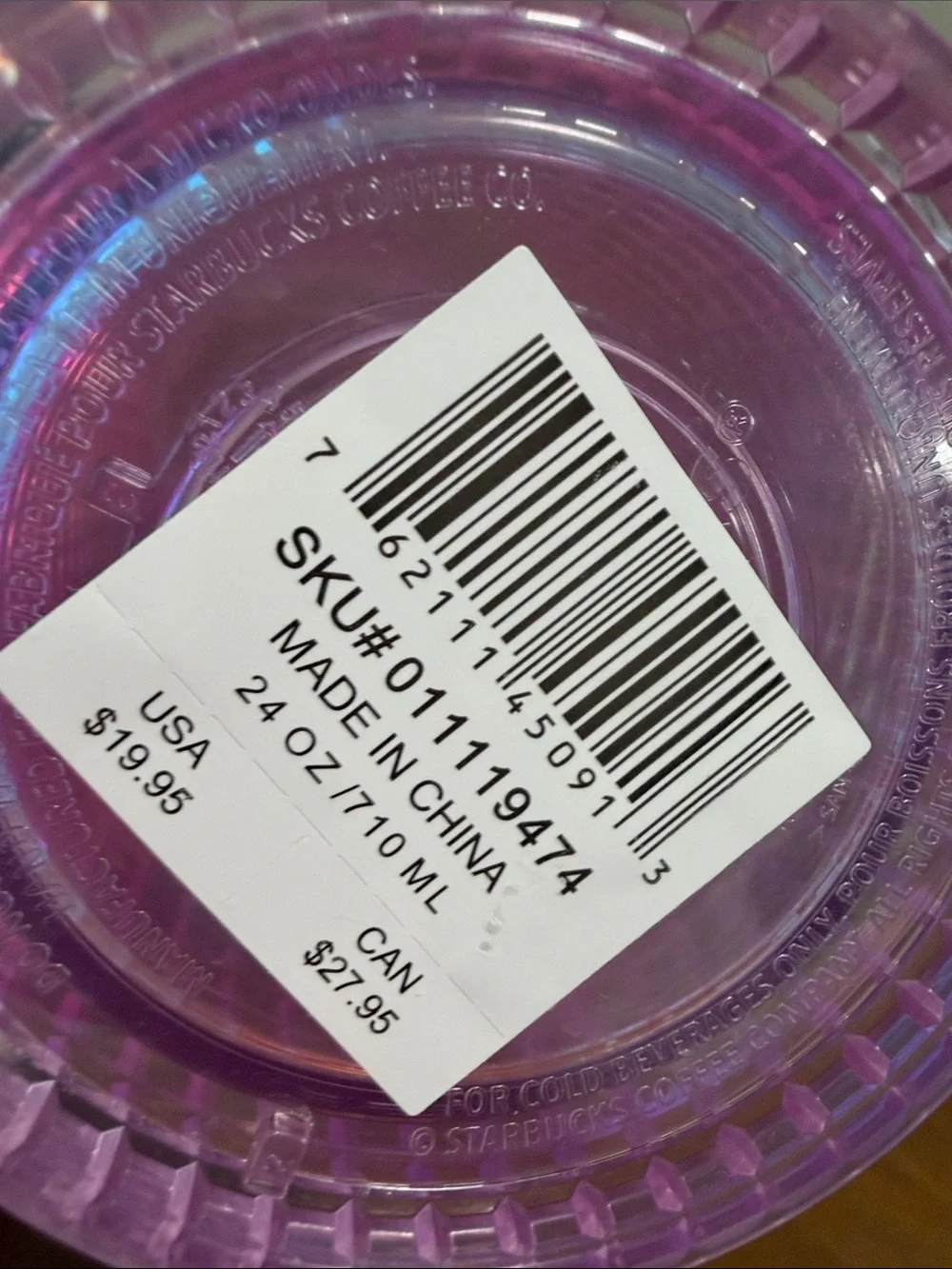 Starbucks Iridescent Lavender Pink Studded Tumbler with Twisted Straw